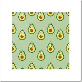 Cute green avocados Posters and Art